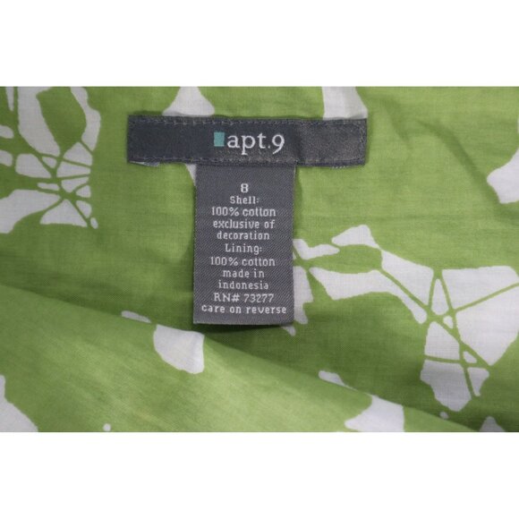 Apt 9 Women's Green & White Floral Print Skirt Size 8 - Picture 6 of 9